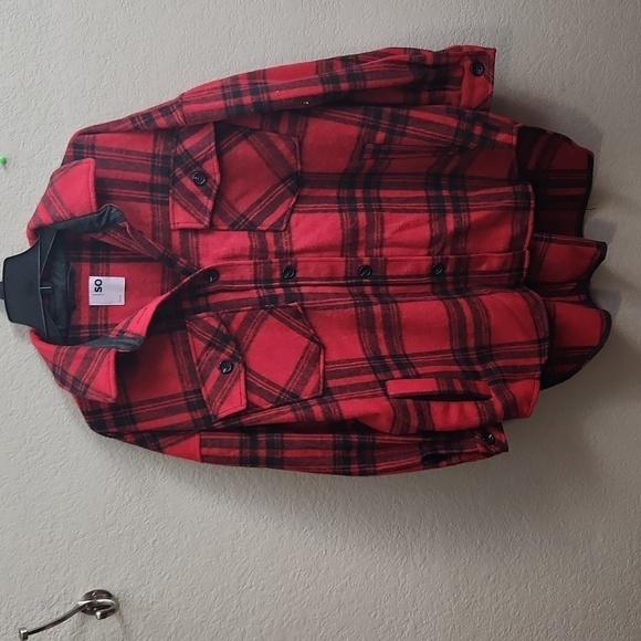 SO Jacket Shirt Tartan Plaid Size L Wool Viscose Blend NEW Oversized - Picture 1 of 12